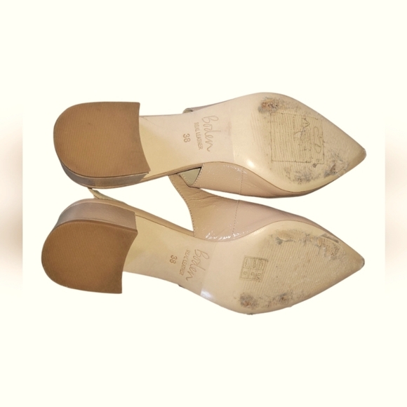 Boden Women's Beige Patent Leather Annie Pointed Toe Slingback Buckle Sz 38 - Picture 5 of 9